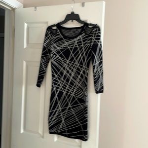 Express black & white sweater dress.
